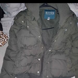 Women's Olive Puffer Jacket